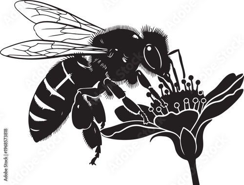 Bees collect honey from flowers.