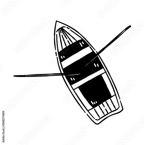 vector illustration of rowboat