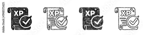 Sketch xp quest reward icon design set