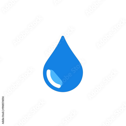 Blue Water Drop Icon Graphic.