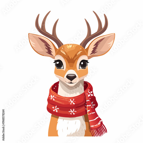 Rehkitz mit Schal im Winter – saisonal