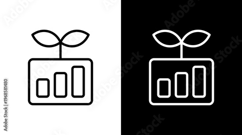 Sustainable Growth White Icon Set Design