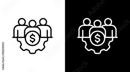 Corporate Strategy White Icon Set Design