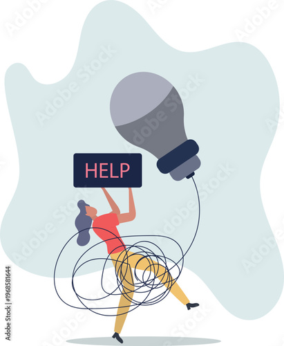 Need help and support to solve problem, desperate or burnout from overworked, request or ask for help concept.person's life situation and his activities.