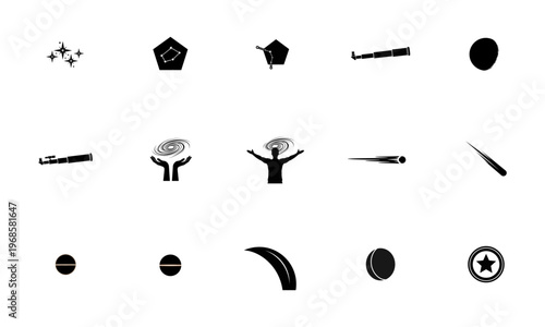 Astronomy and Space Silhouette Bundle stars telescope