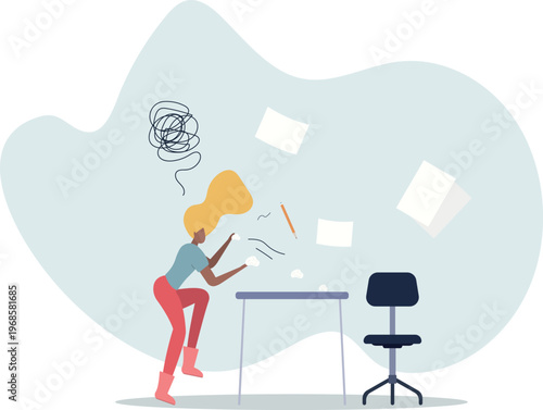 Stressed or anxiety from overload work, fatigue, burnout or exhausted from business problem, no idea concept.person's life situation and his activities.