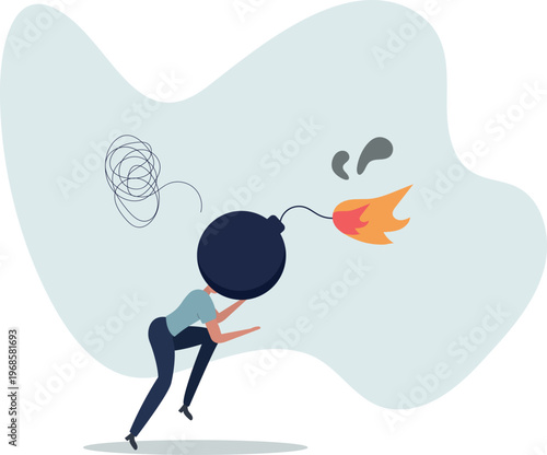 Anxiety, stressed or anger emotion, mental problem or depression, exhaustion or overworked concept.person's life situation and his activities.