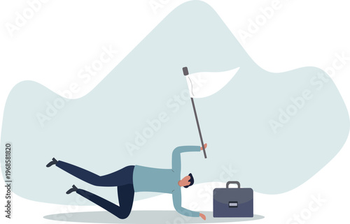 Give up, abandon hope or dream, loser or business failure, fatigue or exhausted from hard work, desperate or hopelessness concept.person's life situation and his activities.