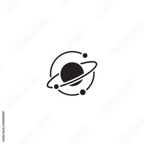 Black and white planet icon design.