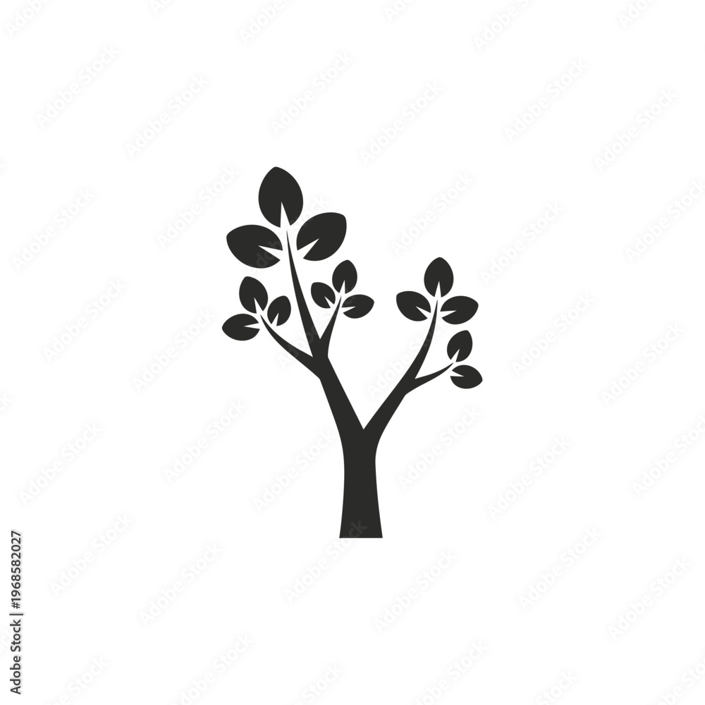 Obraz premium Black silhouette of a tree.