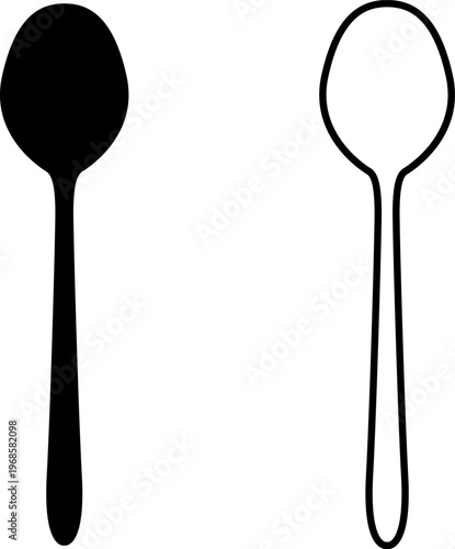 Spoon icon vector concept for web or mobile apps. Gestura, Slotted, Wooden, Dinner, Serving, Steel, Table, Dinner spoons, Spoon set, Perfect spoon