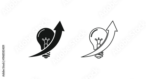Innovative Growth Ideas: Lightbulb Concepts for Success Vector