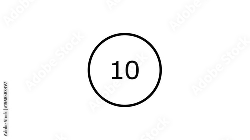 10 second countdown simple with white background