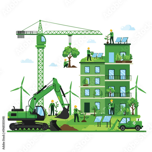 Eco-friendly construction and gardening with renewable energy sources