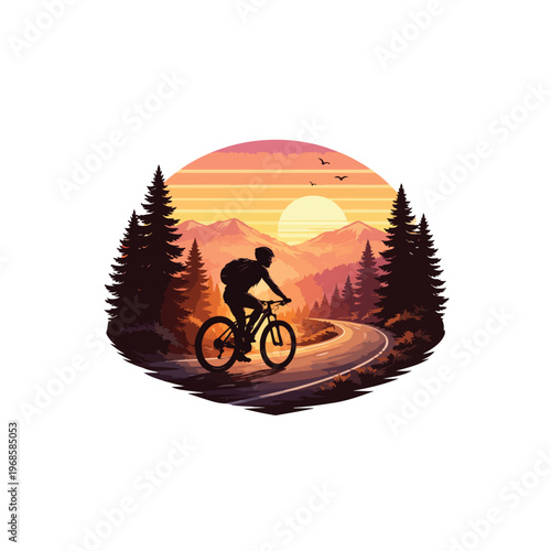 silhouette of a cycle ride , T-Shirt