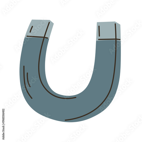 Magnet Object with Attraction Effect in Flat Style for Science Theme