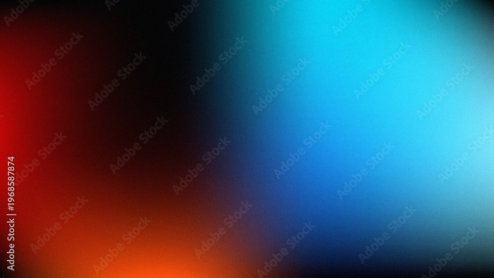 Obraz premium A smooth gradient background transitioning from deep red to bright cyan with a subtle grainy texture throughout the entire composition.