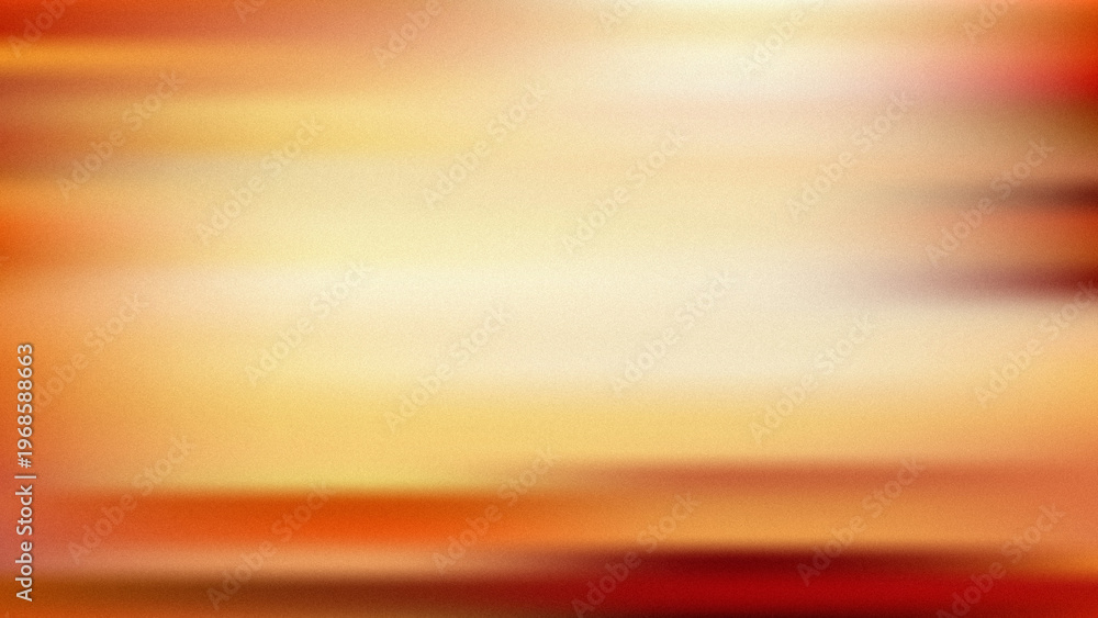 Naklejka premium A soft abstract background featuring smooth horizontal gradients in warm shades of orange, yellow, and red with grainy film texture.