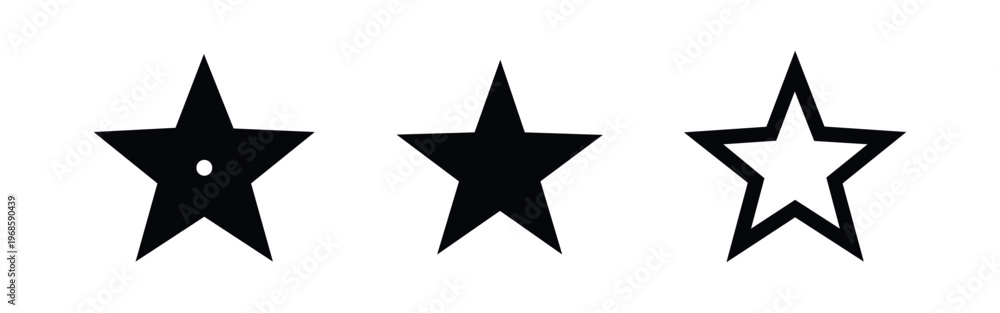 Fototapeta premium Black Star Icons Collection. Vector symbols for rating, favorite, quality, or achievement, isolated on white background.