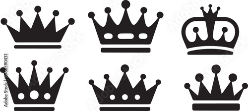 Crown icon set. Royal crown symbol collection. Illustration vector simple crown icon collection .
