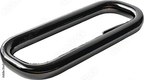 black paper clip isolated on a white background, 3d rendering, on a transparent background