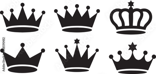 Crown icon set. Royal crown symbol collection. Illustration vector simple crown icon collection .
