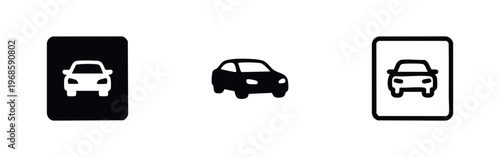 Car and Automobile Icons Set - Transportation and Vehicle Symbols