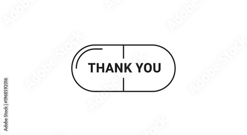 Simple thank you pill icon.