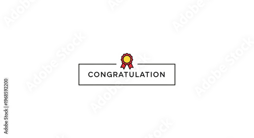 A congratulatory message with a ribbon.