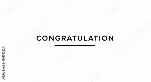 Congratulations message with underline.