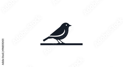 Simple silhouette of a bird sitting.