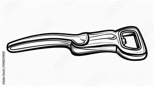 Vintage Bottle Opener Illustration - Classic Bar Tool Design.