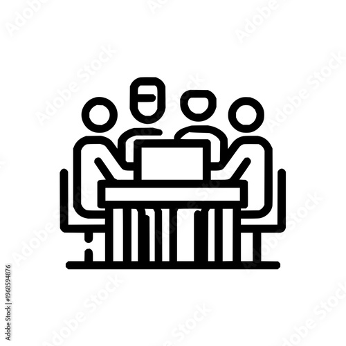 People Meeting Around Table with Laptop