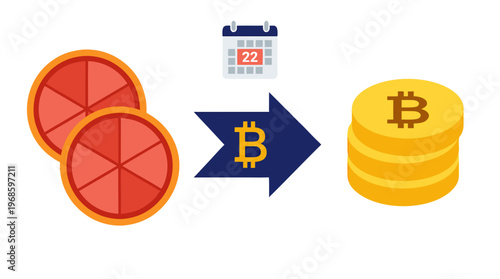 Bitcoin Pizza Day May 22 First Crypto Transaction Infographic Vector