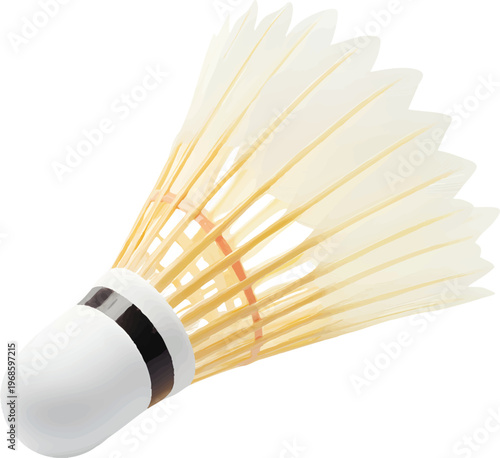 number one badminton shuttlecock isolated on transparent background