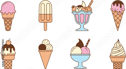 set of ice cream