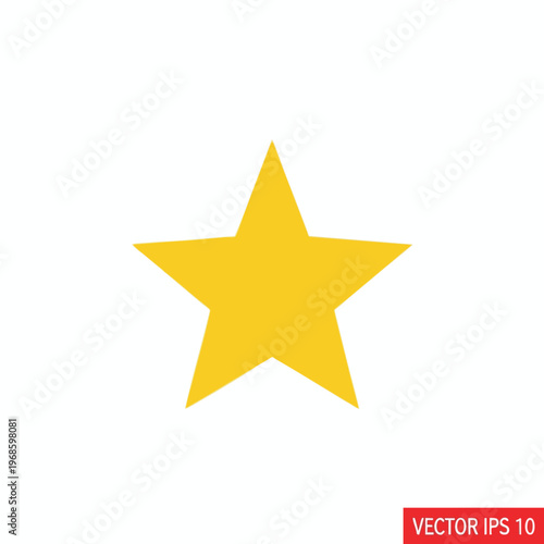 A simple, solid yellow five-pointed star on a clean white background