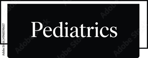 Pediatrics Department Sign with Clean Typography for Hospital Wayfinding, Medical Facility Navigation, Clinic Identification, and Healthcare Interior Signage Design