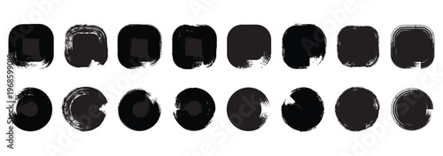 Checkmark right and cross  vector collection icon.element in circle icon. Grounge round and regtangle  small set.