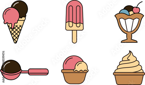 ice cream icons collection