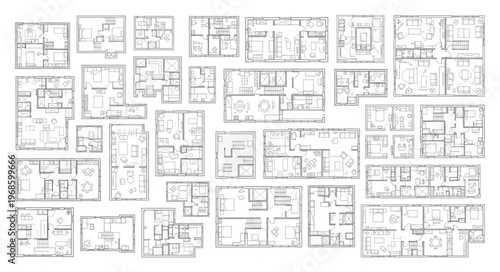 Architectural Floor Plans - A Detailed Collection of Building Layouts.