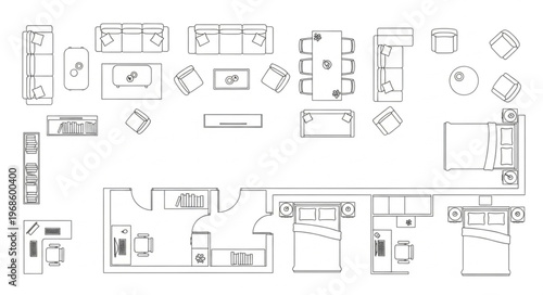 Detailed Floor Plan of a Modern Residence with Furniture Layout.