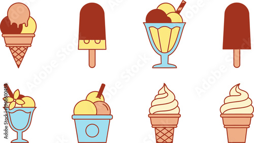 set of ice cream icons 