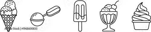 ice cream outline vector