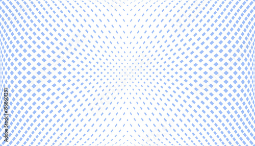 Abstract Halftone Geometric Light Blue Dots Pattern with 3D Illusion Effect. Convex and Concave Textured Background.