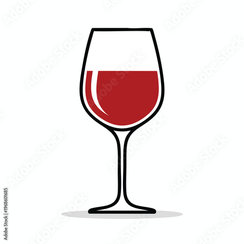 Elegant glass filled with deep red liquid, minimalist design