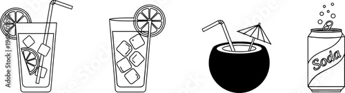 set of welcome drinks icons