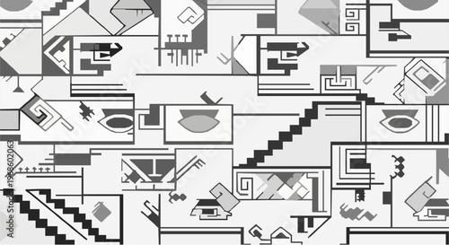 Abstract Minimalist Icons Modern Flat Design Pattern