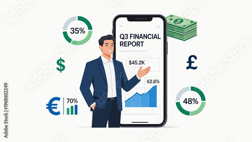 Businessman presenting financial report