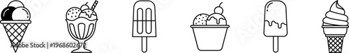 ice cream collection vector